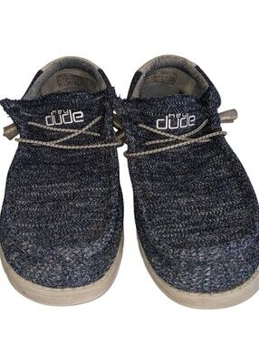 Hey Dude Men's Heathered Navy Slip-On Sneakers Dize 10